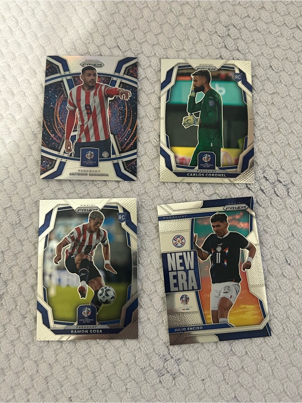 Lot of 4, Panini Prizm Paraguay Soccer Trading Card
